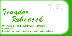 tivadar rubicsek business card